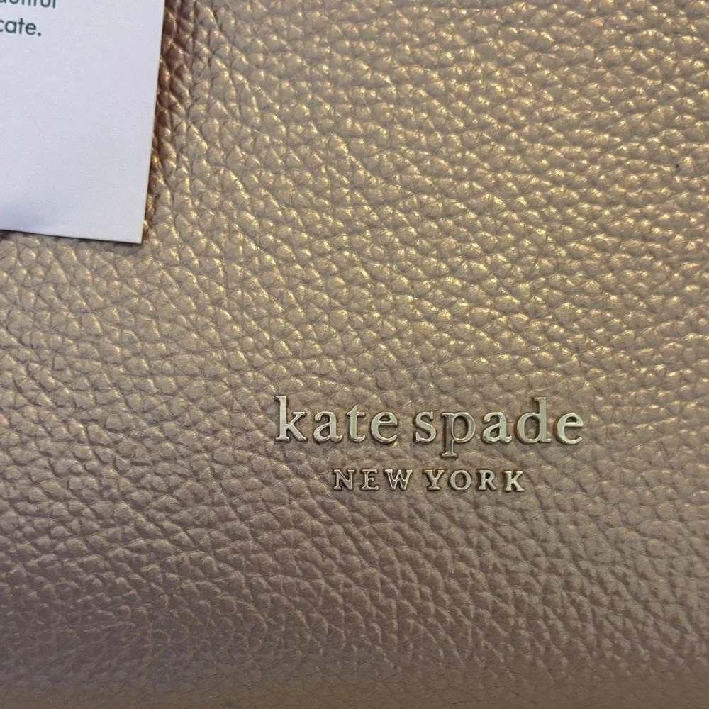 kate spade Rose Gold metallic Knot Medium Leather Satchel - Picture 13 of 13